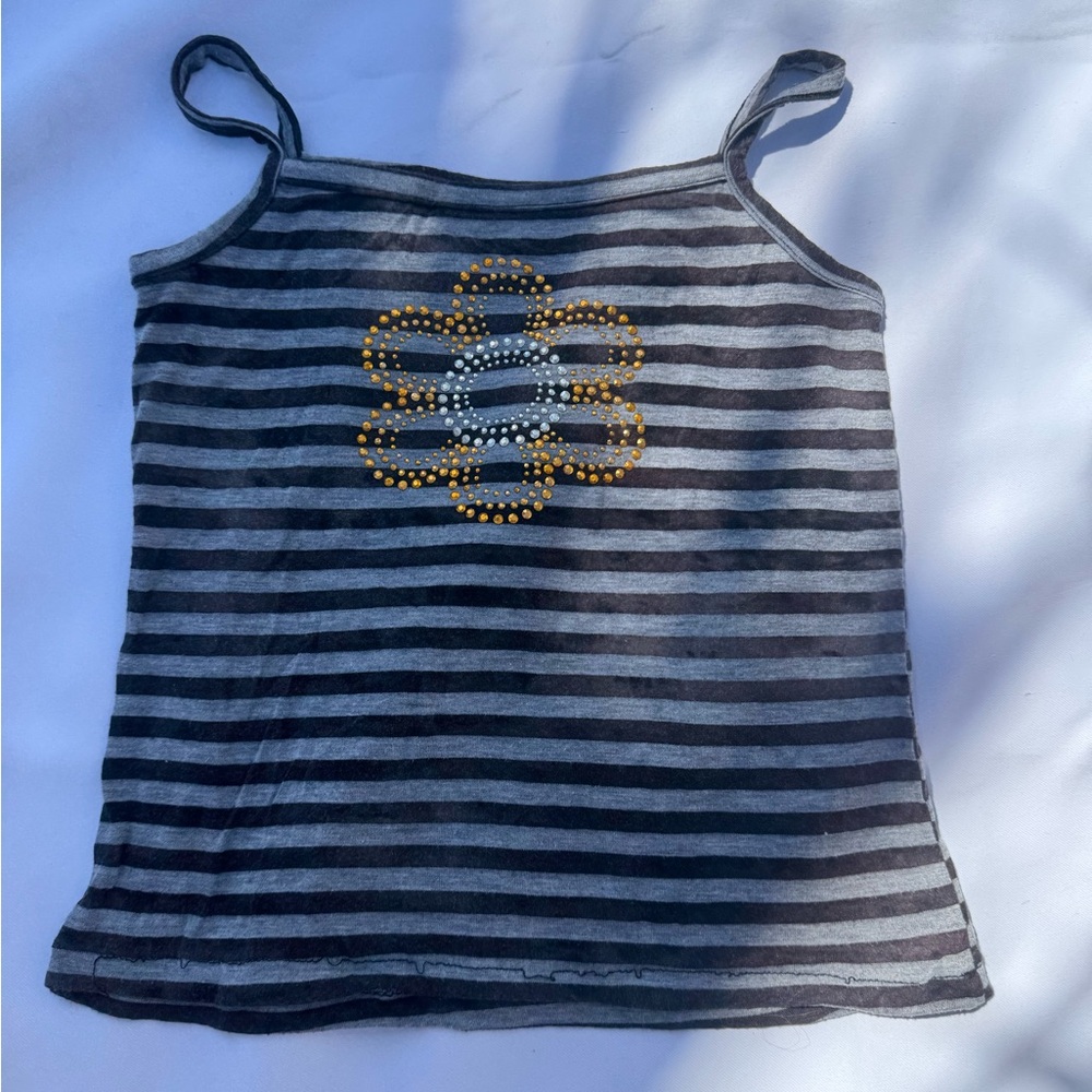 The Jetset Diaries Black and Gray Striped Camisole